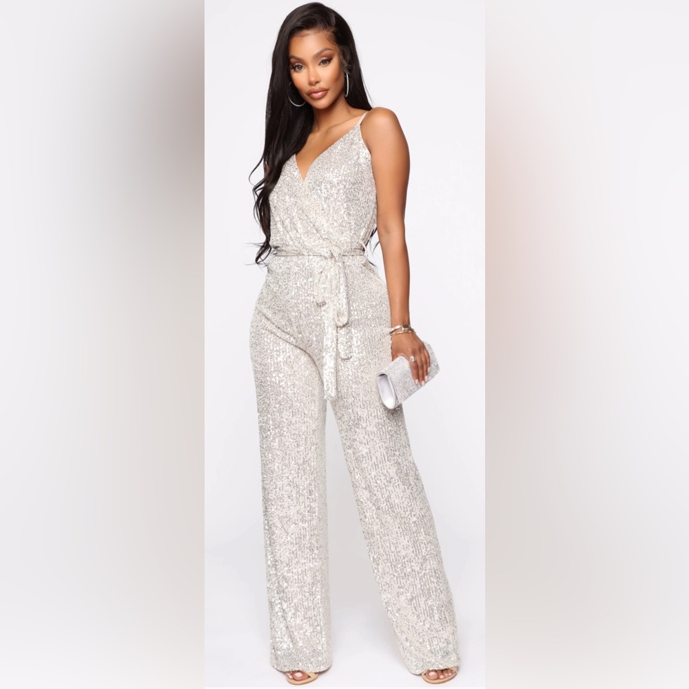 Silver Sequin Jumpsuit